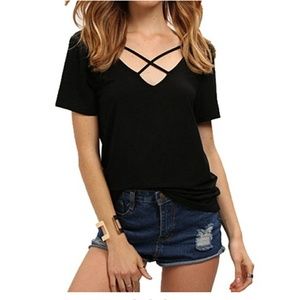 Criss cross casual tee